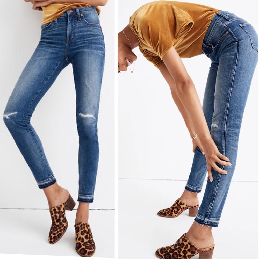 Madewell Style# K1870 9” High Rise Skinny Distressed Denim Jeans Size 26